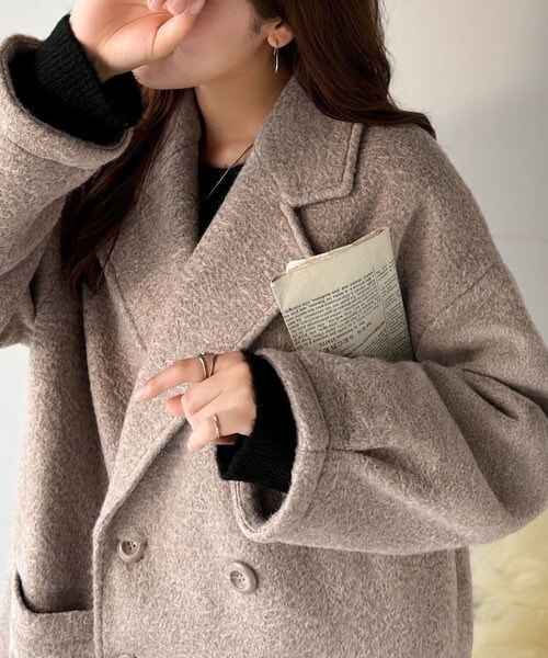 大きいサイズ》千鳥柄Pコート | イネド(INED) | マルイウェブチャネル