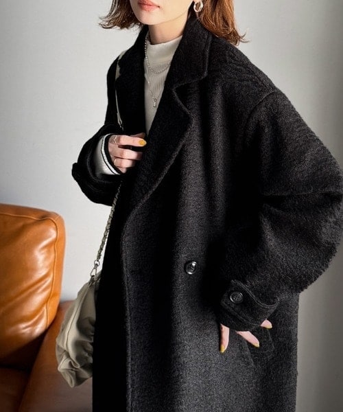 25AW新作】こなれ上品な雰囲気をまとう。フェイクウールロング丈