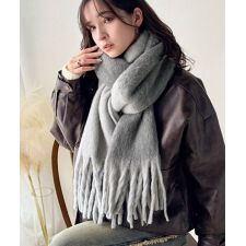 【25AW新作】顔まわりに華やぎをプラス♪ バイカラー起毛マフラー