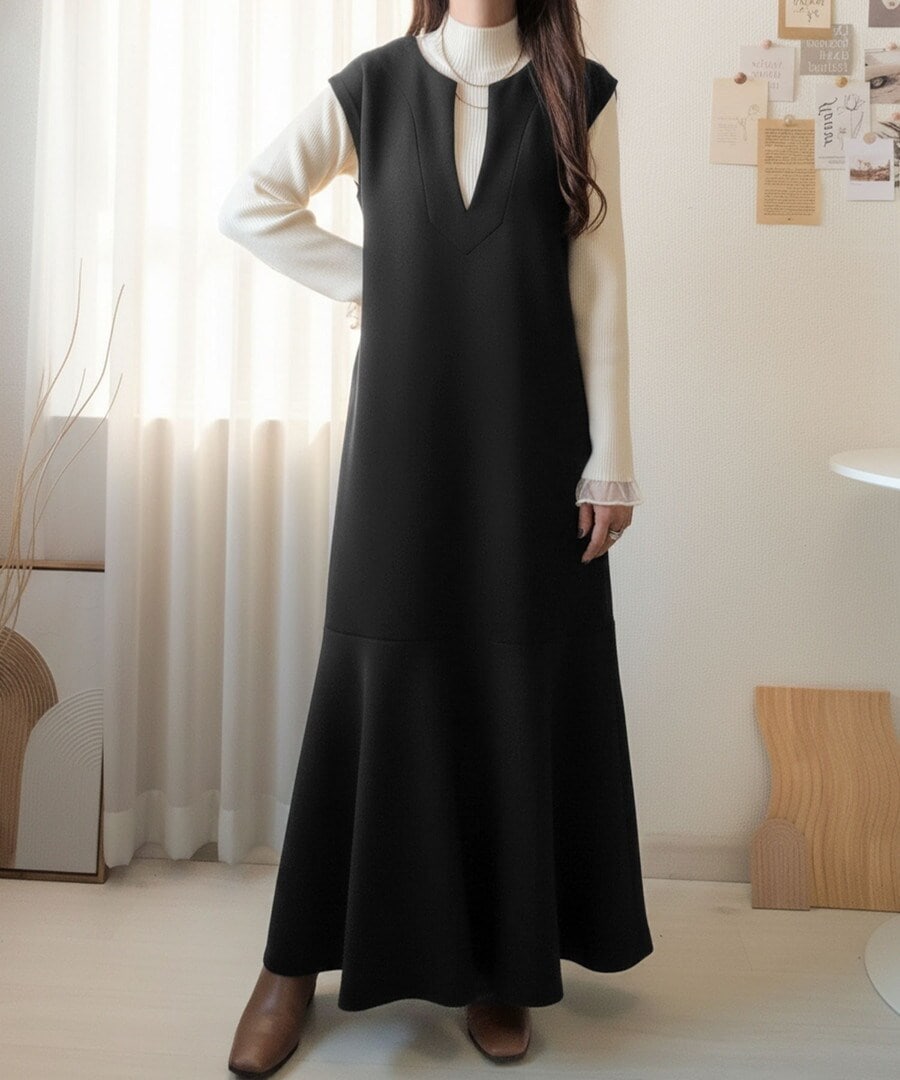 上品な光沢感。2wayメロープリーツハイネックトップス | クラシカル