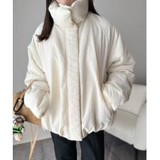 《JaVa ジャバコラボ》衿2WAYで旬映え。衿取り外し可能エッグライン中綿ブルゾン