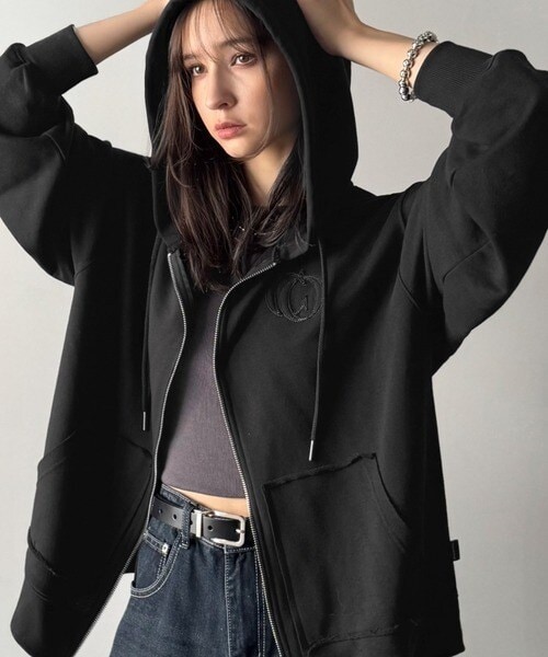 マシュマロ触感！ダンボールbigシルエットジップパーカー | クラシカル