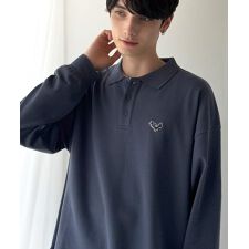 【Classical Origin】「ワンポイントが映える」胸刺繍入り鹿の子ポロシャツ（長袖）