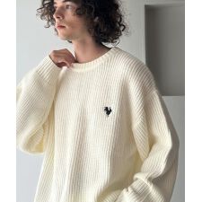 【Classical Origin】「究極スタンダード」畔編みオーバーサイズクルーネックセーター