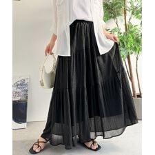 【Classical Evon】シアーな抜け感と美シルエット。3段プリーツティアードスカート