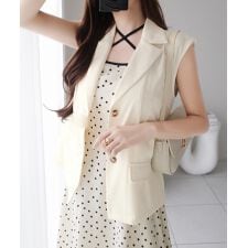 【mily bilet】ドットキャミワンピプラスノースリジャケットセット（2点セット）