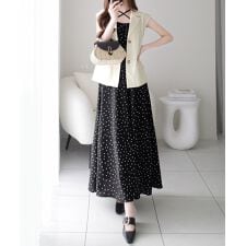 【mily bilet】ドットキャミワンピプラスノースリジャケットセット（2点セット）