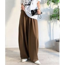 着回し抜群◎これ一枚でこなれ感♪ポンチボリュームコクーンパンツ