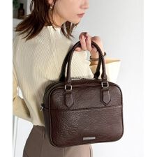 大人上品にキマる！フェイクレザー2wayスクエアボストンショルダーバッグ