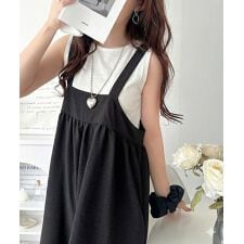 【接触冷感・吸水速乾・UVカット・防シワ機能付き】ラクしてキマる前後2wayワイドスカパンサロペット