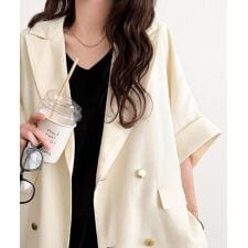 きちんと感も、抜け感も。夏に着られるテーラード。ショートスリーブオーバーサイズジャケット（半袖）