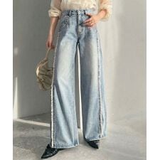 【mily bilet】視線を奪う主役級。サイドフリンジ使いワイドストレートパンツ