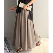 【撥水加工・UVカット・イージーケア機能付き】マルチ機能ギャザースカート（ロング）