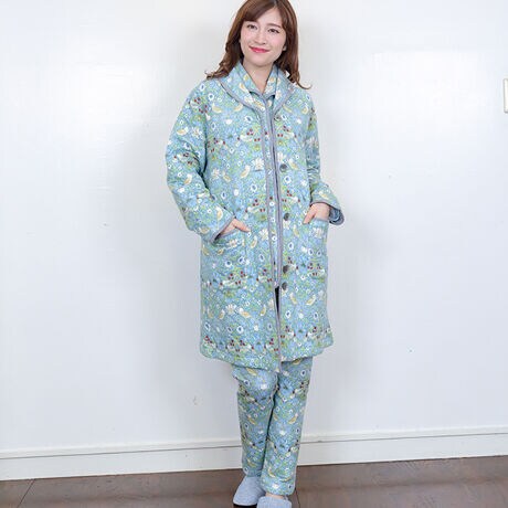 日本製 中綿 V&A ルームウェア パジャマ ワンピース M 酸っぱかっ 