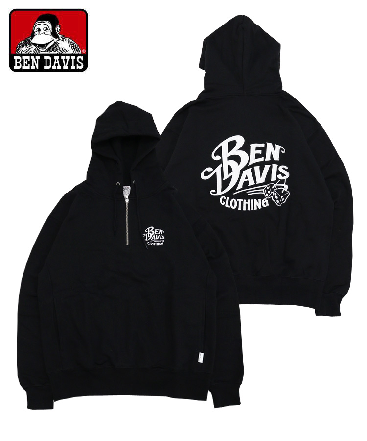 BEN DAVIS】CLASSIC LOGO HALF ZIP HOODIE | ベンデイビス(BEN DAVIS