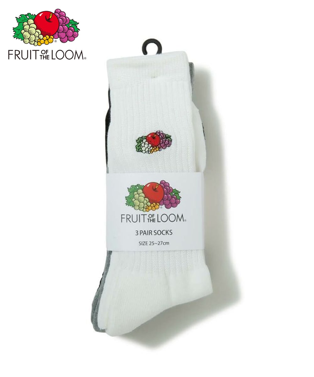 FRUIT OF THE LOOM】ロゴ刺繍ソックス 3足セット | スタイライズ