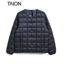 タイオン(TAION)の【TAION】ベーシック クルーネックボタン インナーダウンジャケット