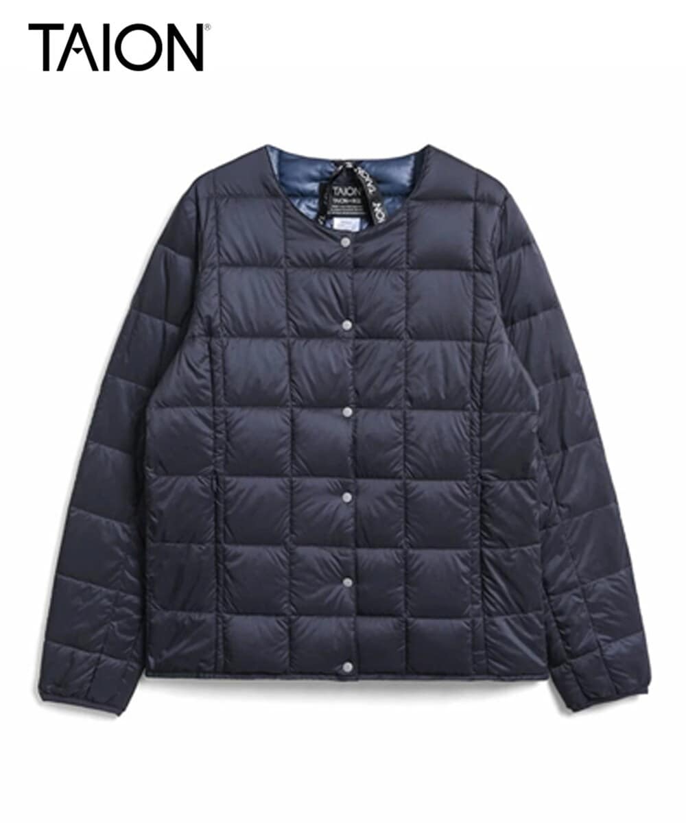 TAION/タイオン】クルーネックボタン インナーダウンジャケット UNISEX