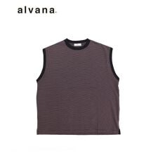 【alvana】NARROW BORDER NO SLEEVE TEE SHIRTS