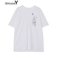 【Ground Y】COTTON JERSEY TROMPE-L'OEIL PIN T-SHIRT