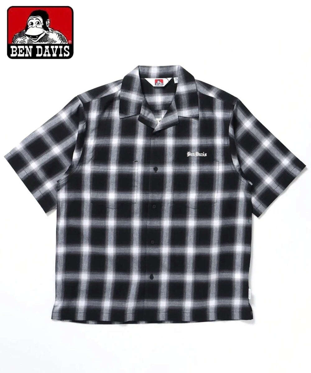 [�}���C]�yBEN DAVIS�zCARDS EMB PLAID O/S SHIRT [25580035]/�x���f�C�r�X�iBEN DAVIS�j �u���b�N