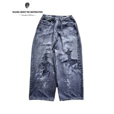 【TALKING ABOUT THE ABSTRACTION】DENIM PRINT ワイドパンツ