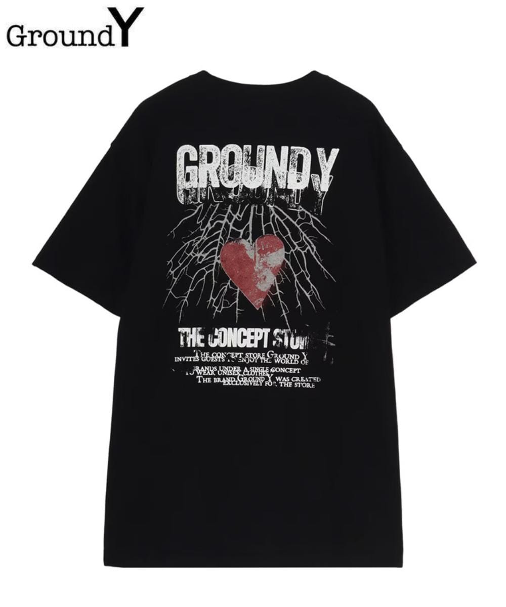 Ground Y】COTTON JERSEY HEART GRAPHIC T-SHIRT | スタイライズ 