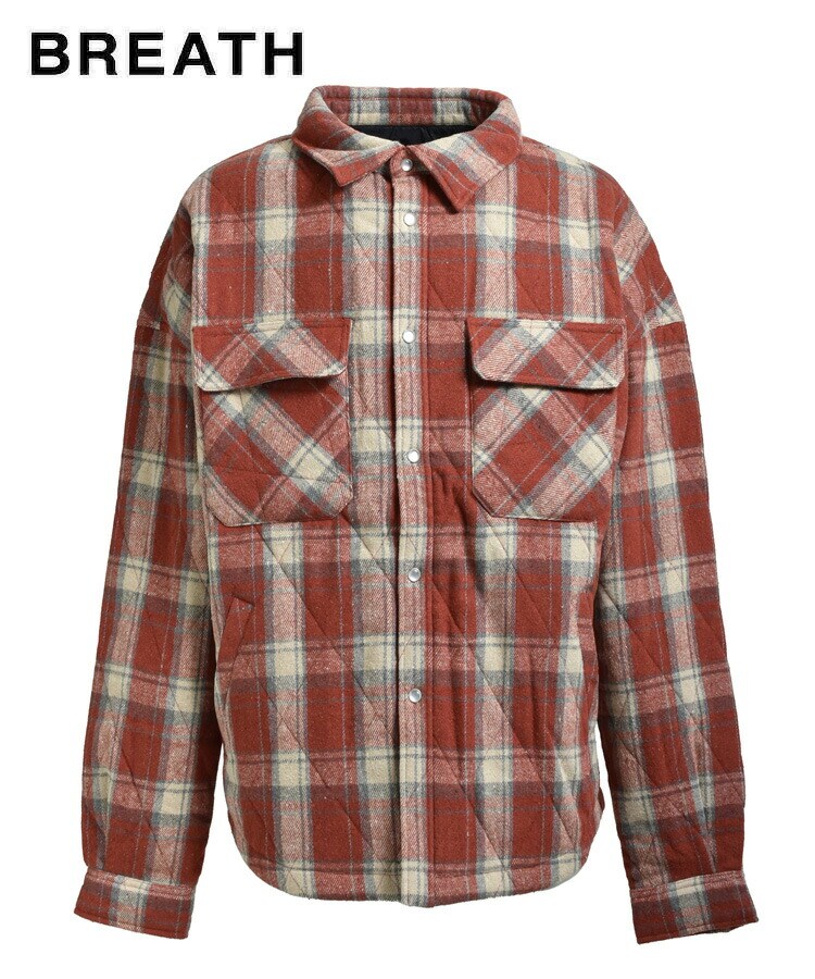 スタイライズ（STYLISE）/QUILTING CHECK SHIRT / オレンジ [BR25AW−S2003] QUILTING CHECK SHIRT / オレンジ [BR25AW-S2003] | スタイライズ