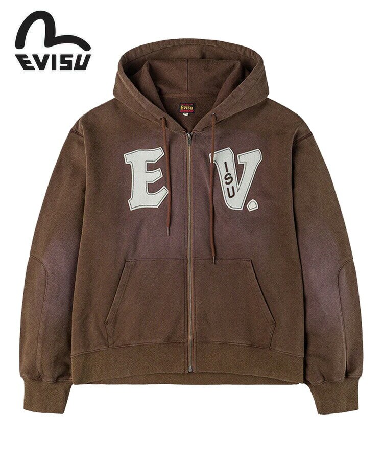 スタイライズ（STYLISE）/【EVISU】HEAVY WEIGHT WASHED EV HOODIE ブラウン EVISU】HEAVY WEIGHT WASHED EV HOODIE ブラウン | スタイライズ
