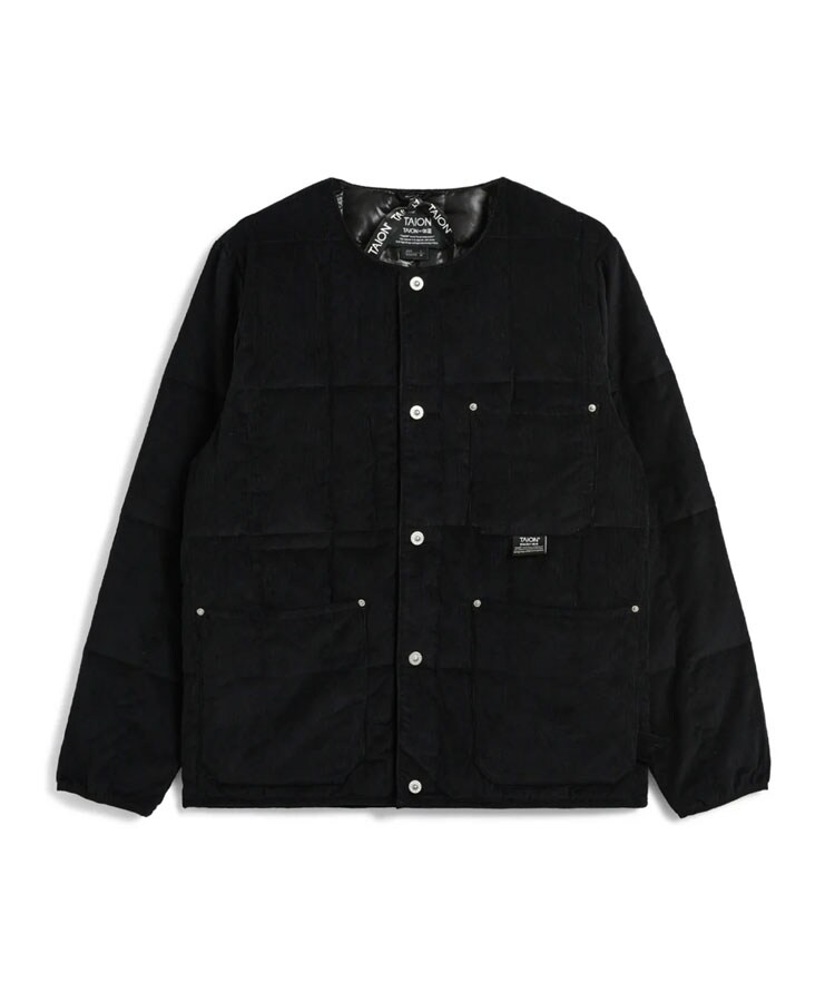 ワーク クルーネック コーデュロイ×ダウンジャケット / 3カラー [TAION