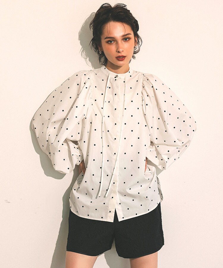 DONOBAN｜ラッフルカラーストライプブラウス | Rakuten Fashion