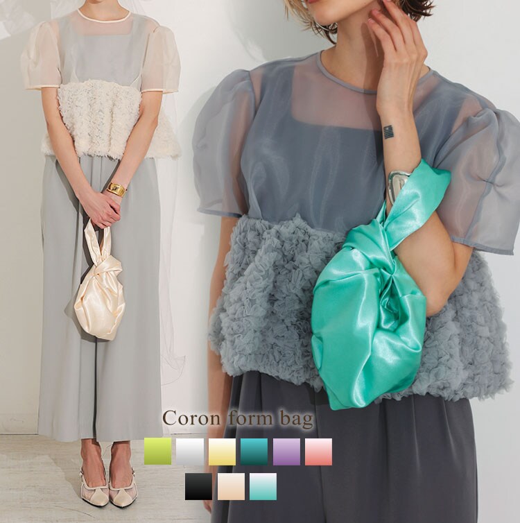 ANDRESD  ブルー　ジレセットアップ【掲載10/10までです】 back sheer gilet setup dress | ANDRESD