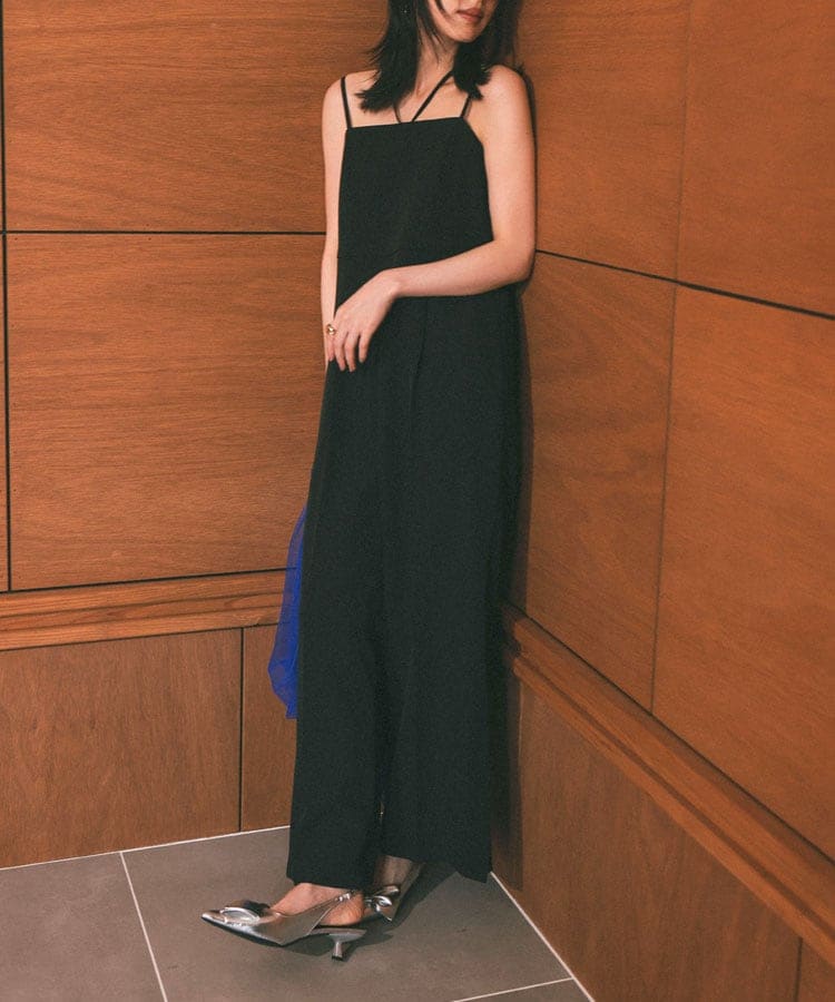 ANDRESD マルチラッフルドレス ブラック M ANDRESD ドレス glossy multi ruffle dress グロッシーマルチ