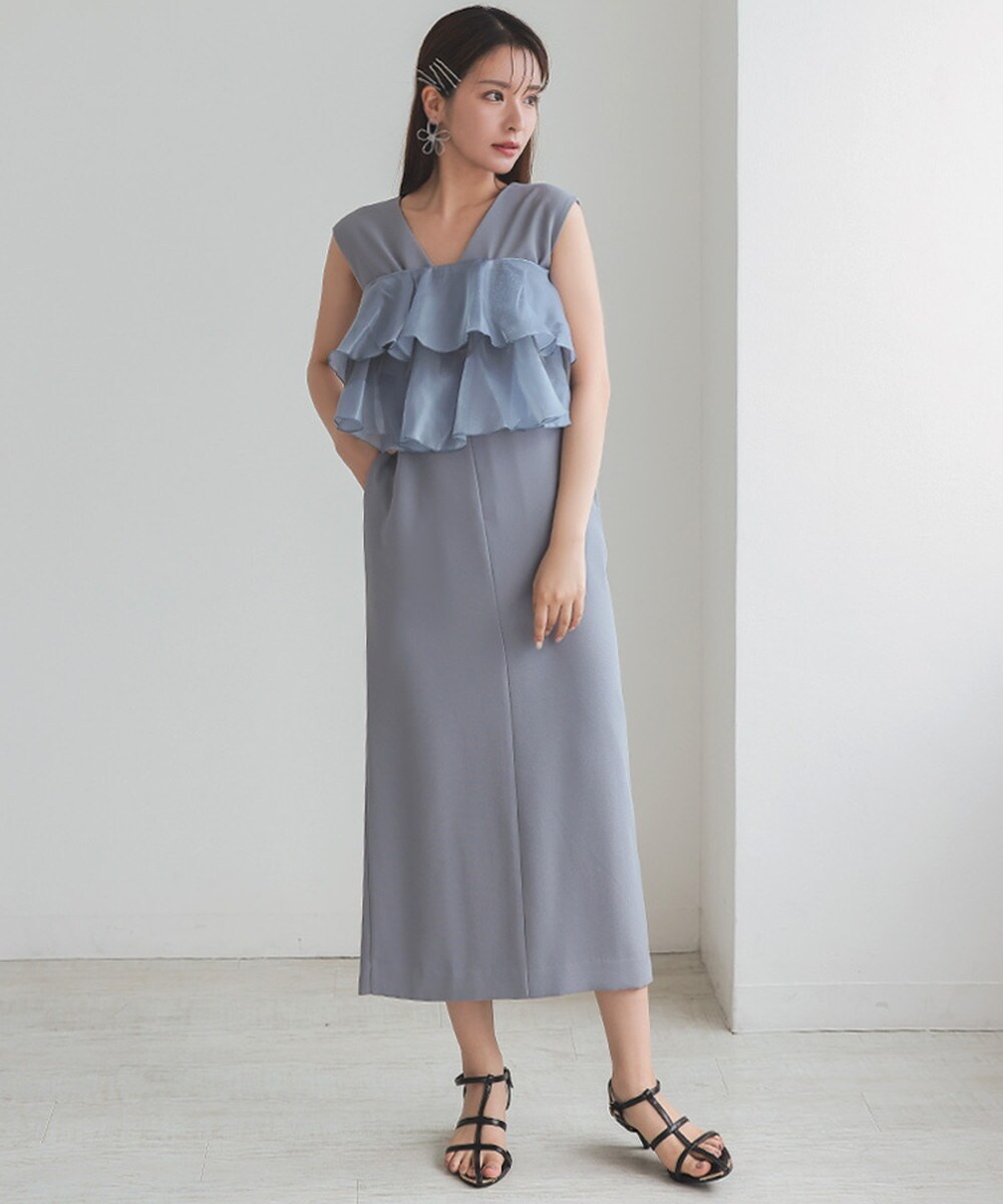 ANDRESD】グロッシーマルチラッフルドレス | アンドレスド(ANDRESD