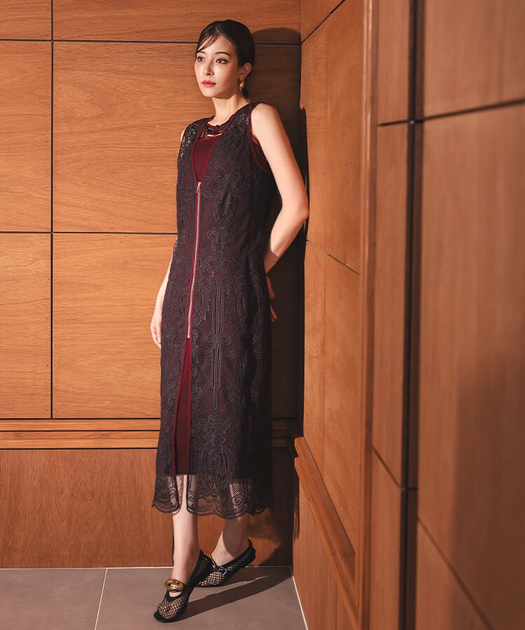 ANDRESD】chemical lace zipper dress | アンドレスド(ANDRESD