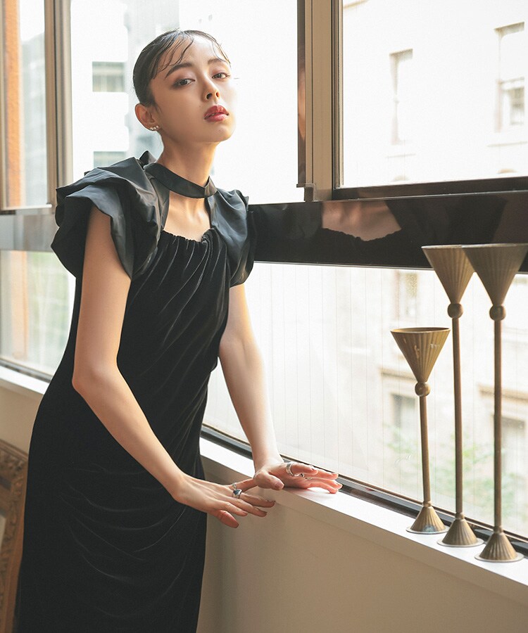 【美品】Andresd drape velour dressドレープベロアドレス drape velour dress / ドレープベロアドレス（ドレス）｜ANDRESD