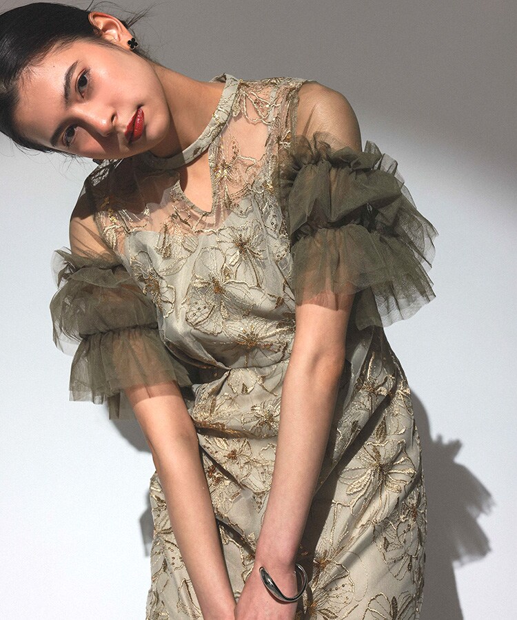 ANDRÉSD key neck embroidery dress key neck embroidery dress | ANDRESD