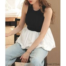 【pufe】カップ付きバルーンタンクトップ