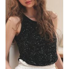 【pufe】スパンコールタンクトップ