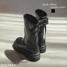 ドノバン(DONOBAN)の【Donoban】バックリボンミドルブーツ