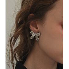 【at.】パールビジューリボンピアス