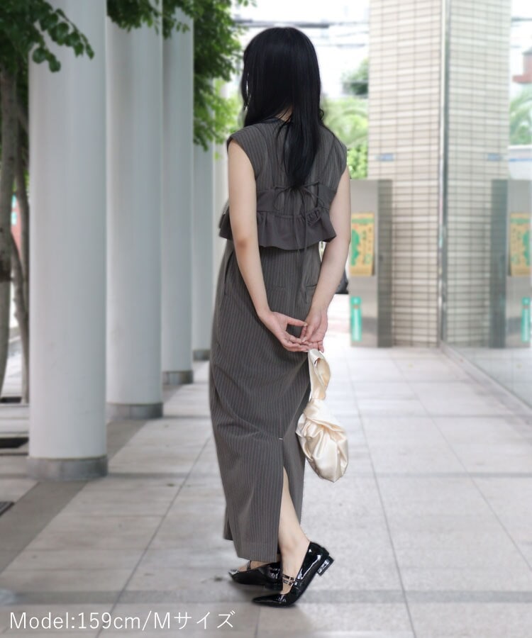 ANDRESD アンドレスド フロッキードットワンピース ベージュ M ANDRESD】フロッキードットドレス | アンドレスド(ANDRESD