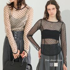アンドレスド(ANDRESD)の【ANDRESED】dot sheer tops