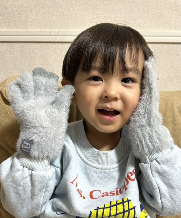 【Shop Select】キッズ モヘア風 スマホ対応手袋&2way手袋