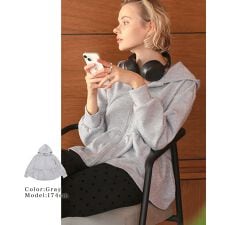 【pufe】ペプラムフードパーカー