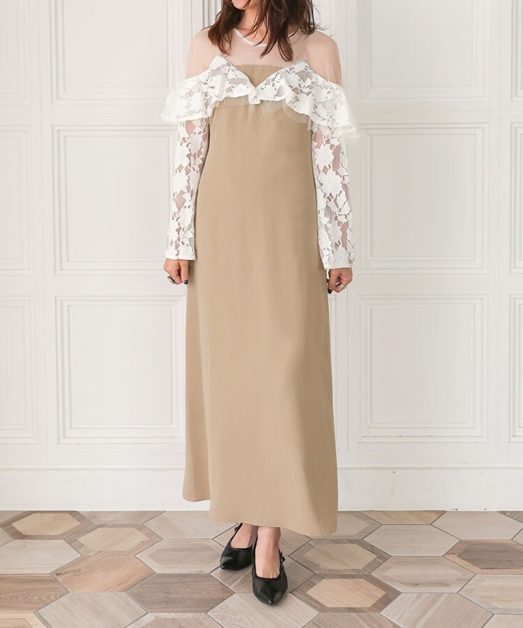 ANDRESD】draped bustier flocky dress | アンドレスド(ANDRESD