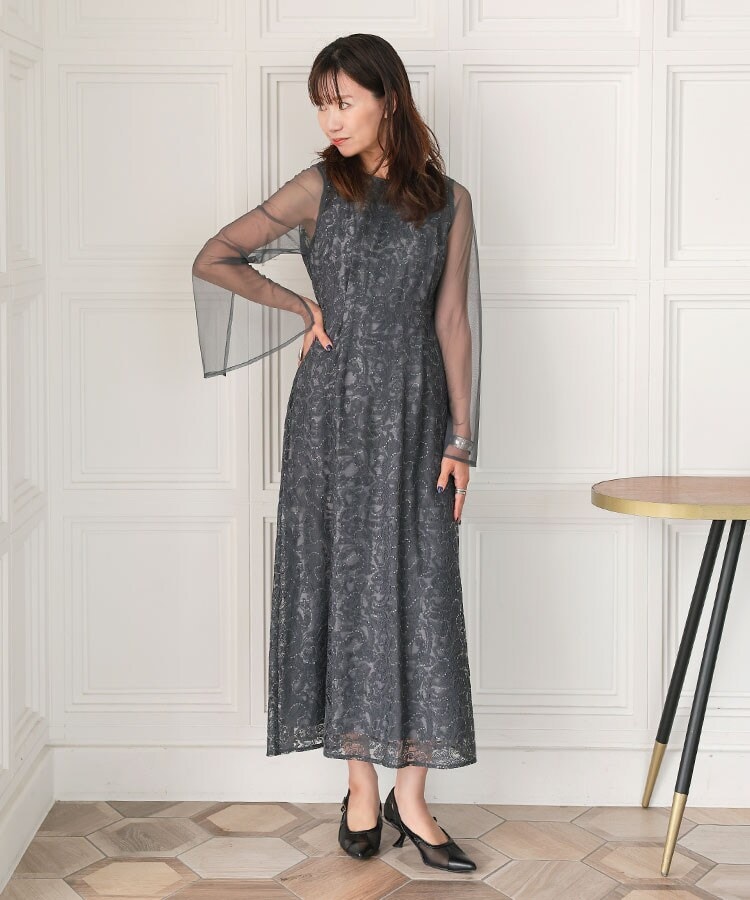 ANDRESD】leaf embroidery back design dress | アンドレスド(ANDRESD