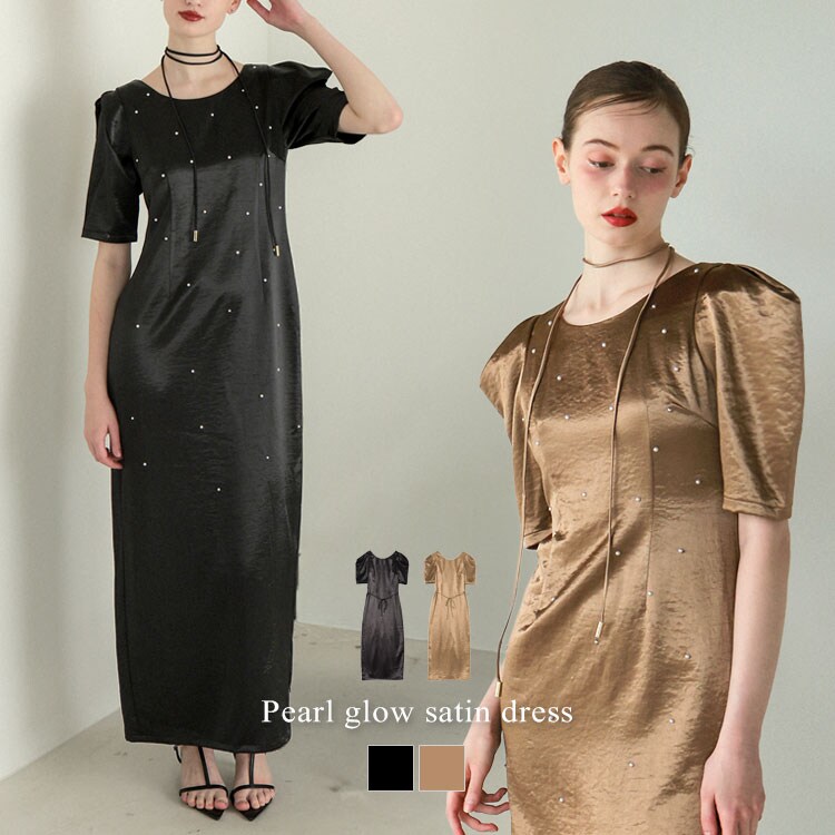 pearl glow satin dress | アンドレスド(ANDRESD) | マルイウェブチャネル