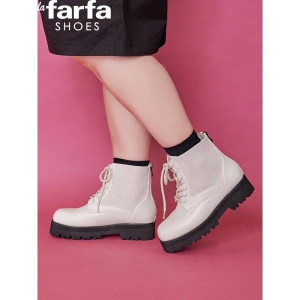 la farfa SHOES/ラ・ファーファシューズ】編み上げニットショート