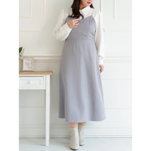 WEB限定】パール付きレイヤード風ドッキングワンピース | リジェイ